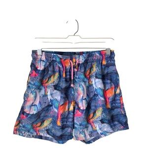 Portomar Men Medium Pull On Abstract Design Swim Trunks Pockets Drawstri…